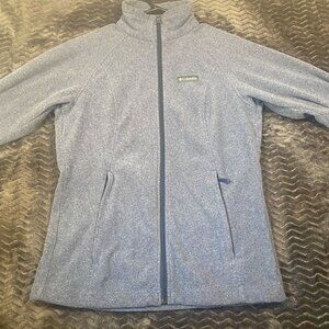 Columbia Womens Full-Zip Heathered Jacket  With Pockets & High Collar,size Small